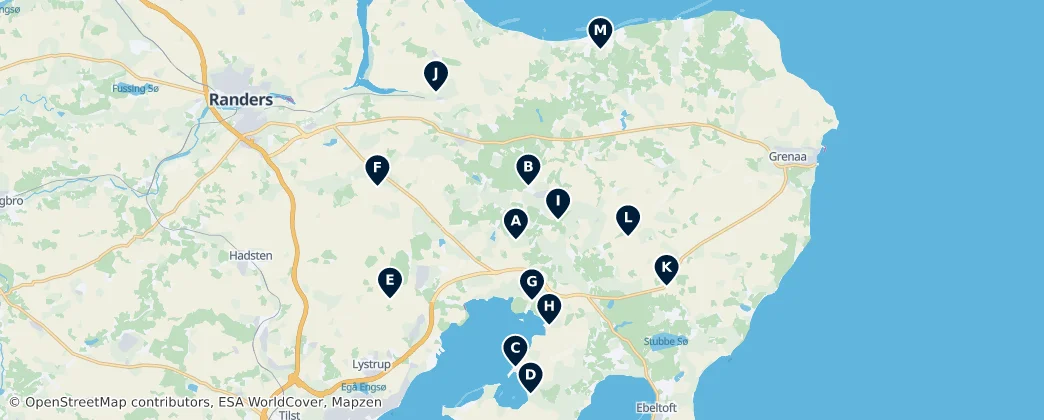 Map of Historic Churches of Djursland