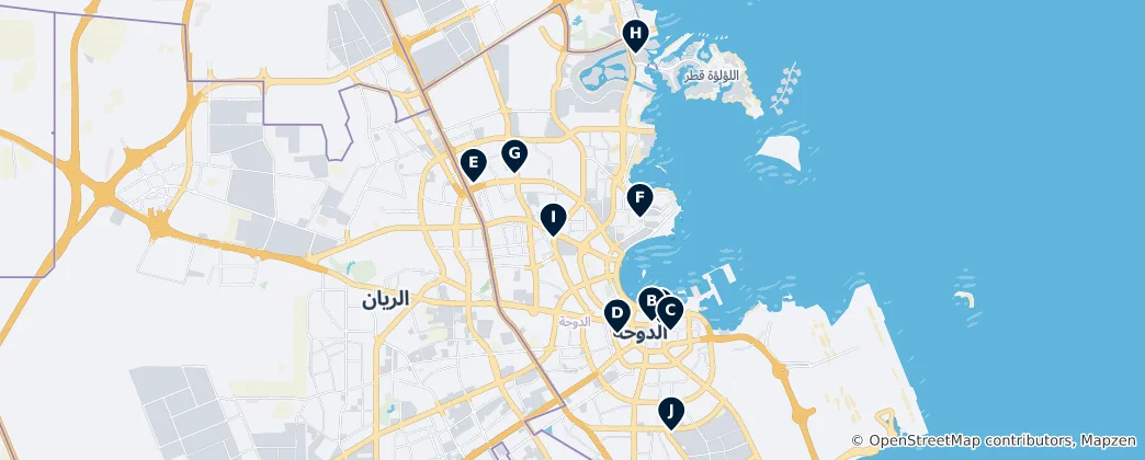 Kaart van Best Shopping in Doha