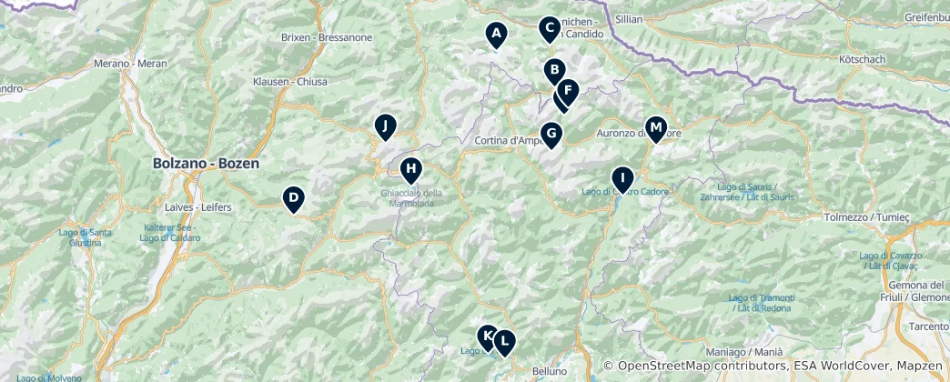 Map of Scenic Lakes & Ponds