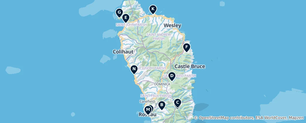 Mapa Dominica Essentials