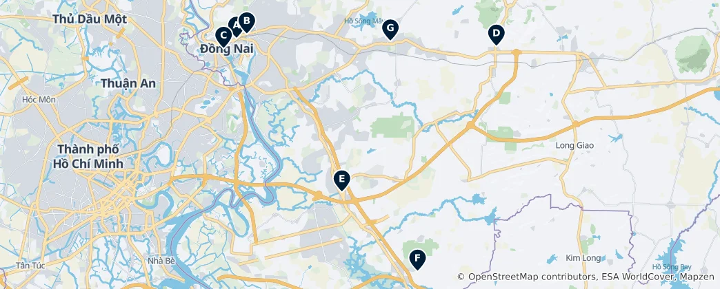 Mappa di Đồng Nai Essentials