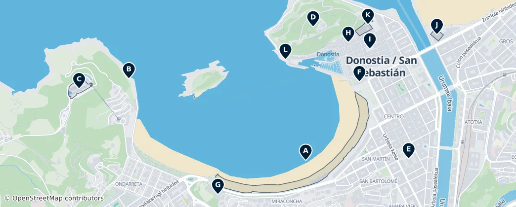 Donostia/San Sebastián Essentials — 地图
