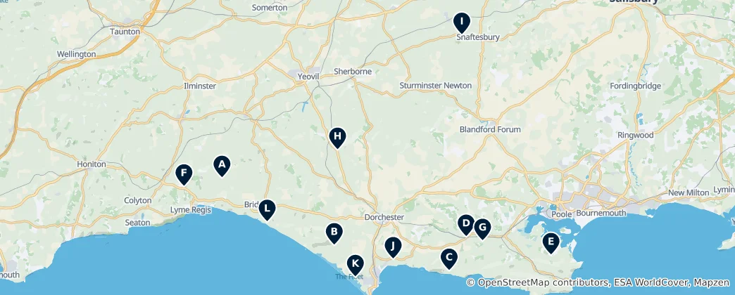Mapa Top Campsites & Caravan Parks