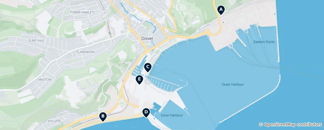 Mapa Coastal Dover