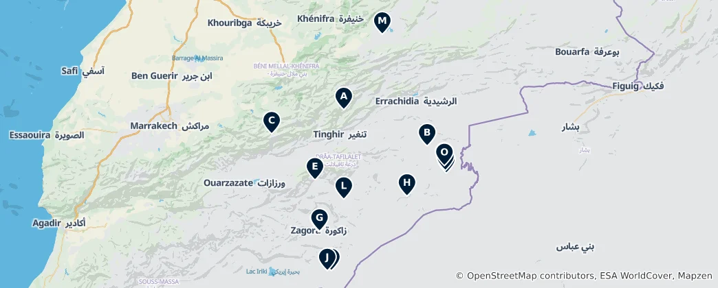Mapa Desert & Mountain Camps