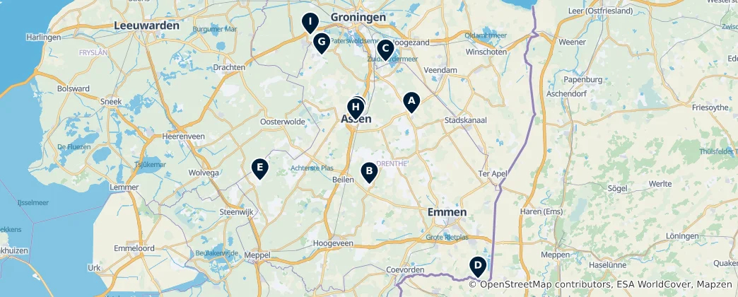 Carte de Historic Churches & Sites