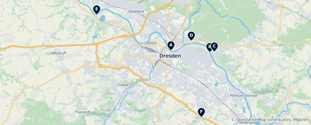 Mapa Bridges of Dresden