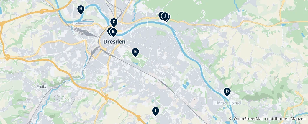 Mappa di Dresden's Castles & Palaces