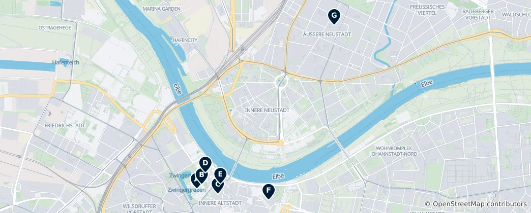Karte von Empfehlungen der Redaktion — Dresden
