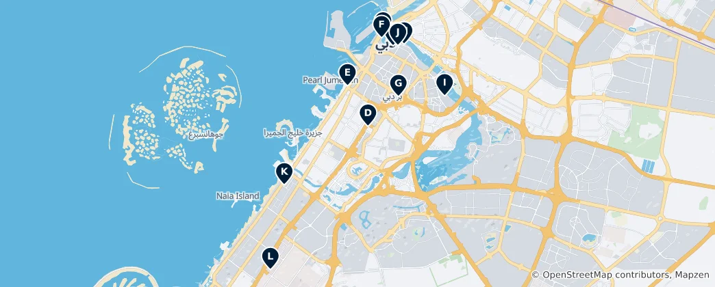 Map of Best Museums in Dubai