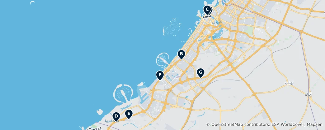 Mapa Dubai Food Halls & Arabic Cuisine
