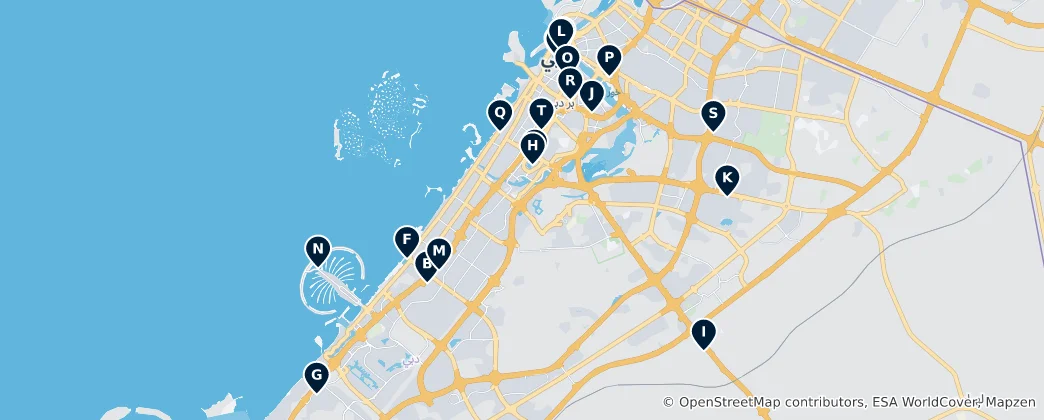 Mapa Dubai Shopping & Souks
