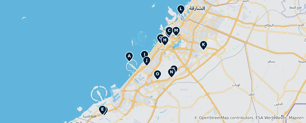 Carte de Dubai's Best Parks & Theme Parks