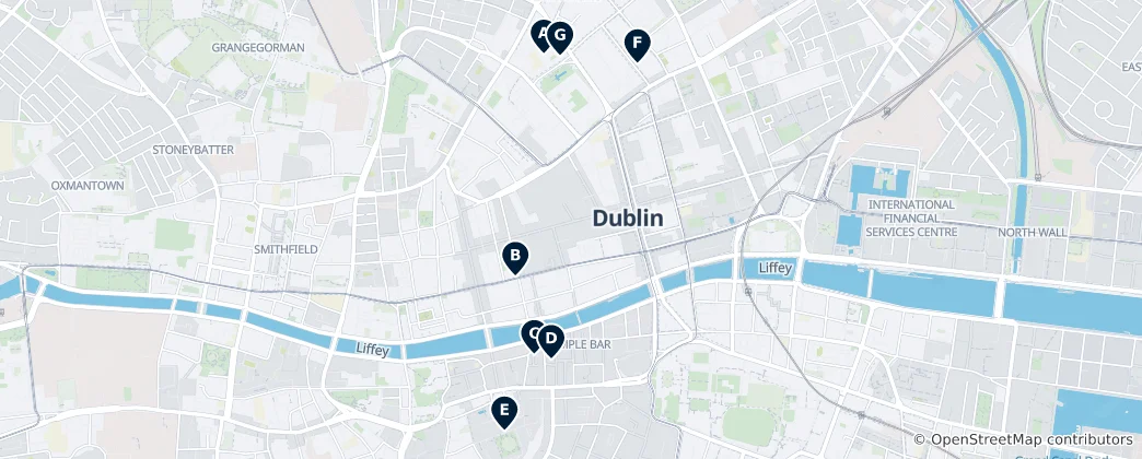 Mapa Dublin Museums and Galleries