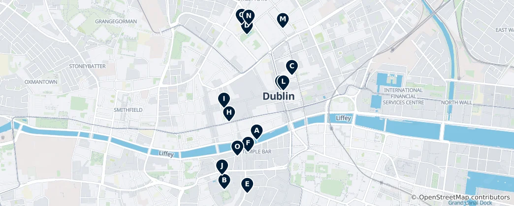 Mapa Dublinské poklady, které nesmíte minout