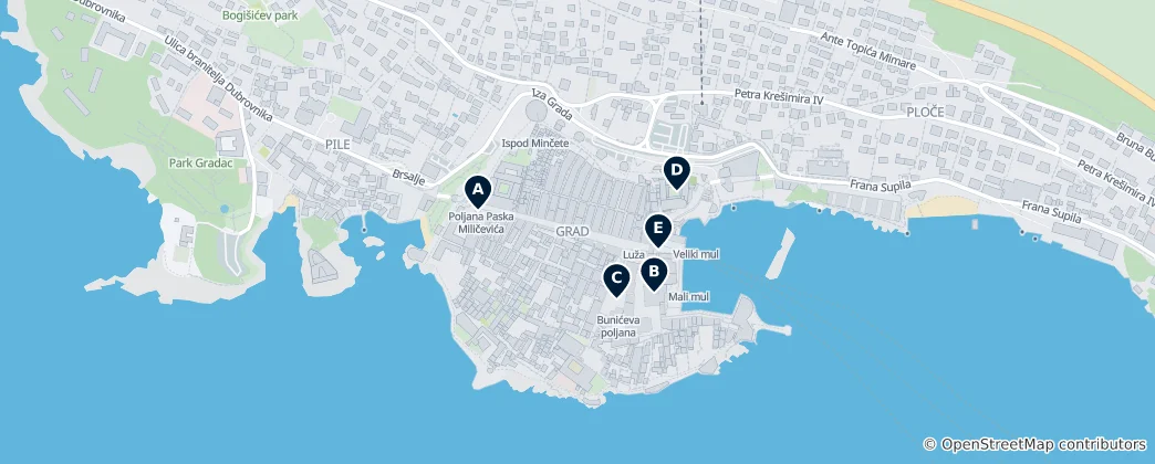 Mapa Dubrovnik Hidden Gems