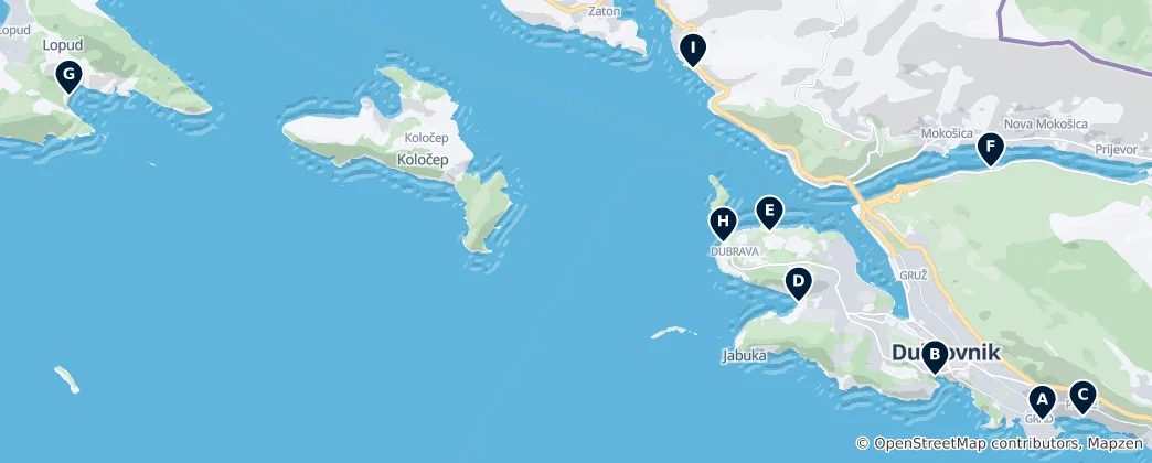 Mapa Best Beaches & Coastal Views