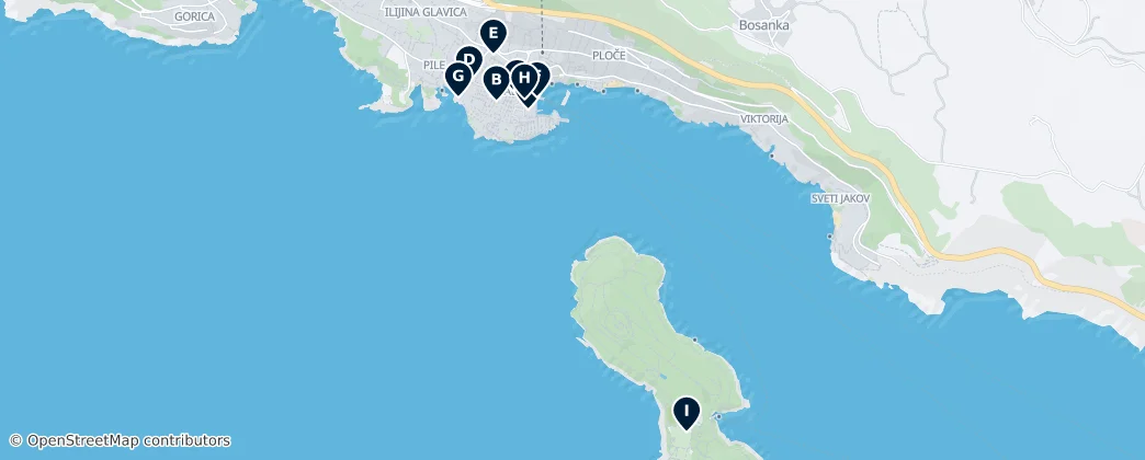 Map of Historical Sites of Dubrovnik