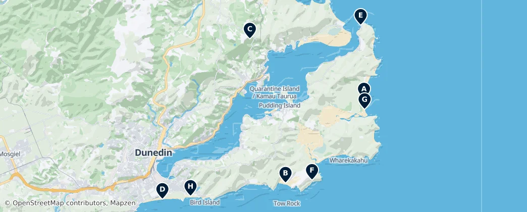 Map of Coastal Wonders of Otago