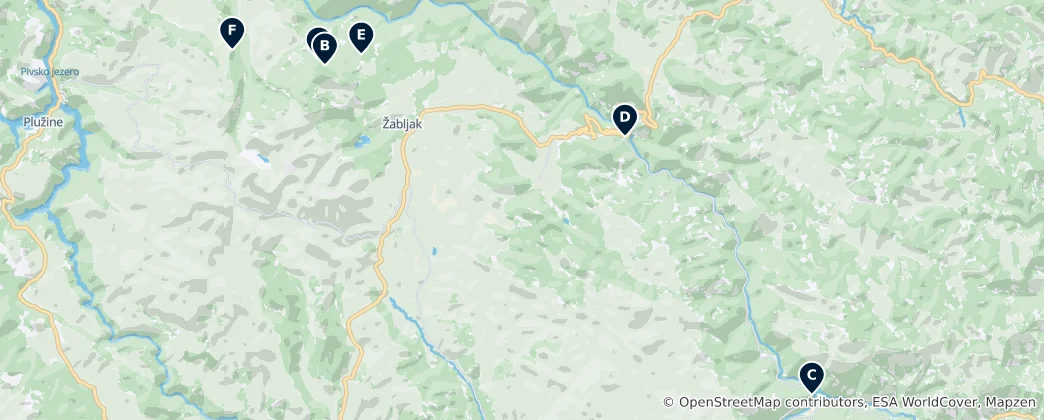 Map of Best Durmitor Viewpoints