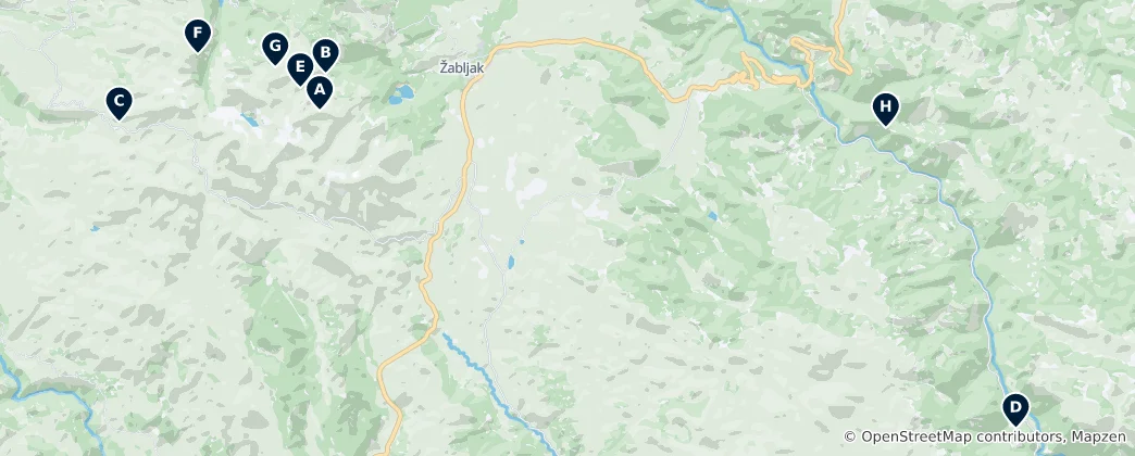 Mappa di Durmitor Caves