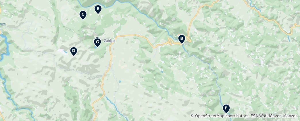 Karte von Durmitor National Park Essentials