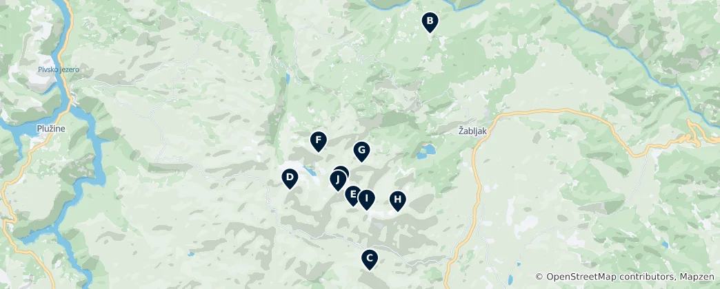 Mappa di Durmitor Peaks