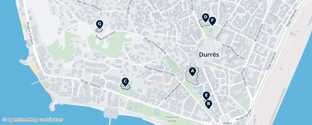 Durrës: Top Sights — Karte