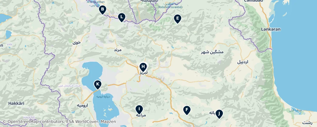 East Azarbaijan Province Essentials – Mapa