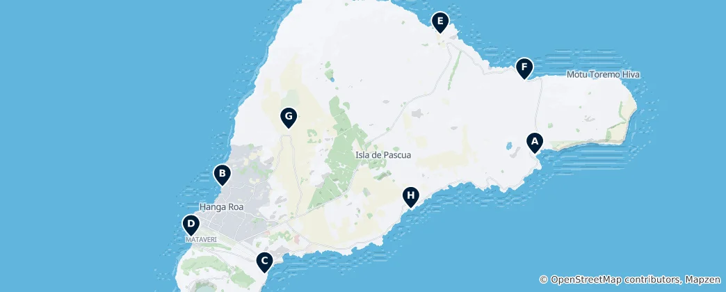 Mapa Archaeological Sites of Rapa Nui