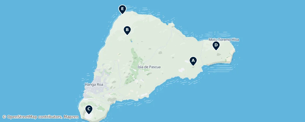 Map of Volcanoes of Easter Island