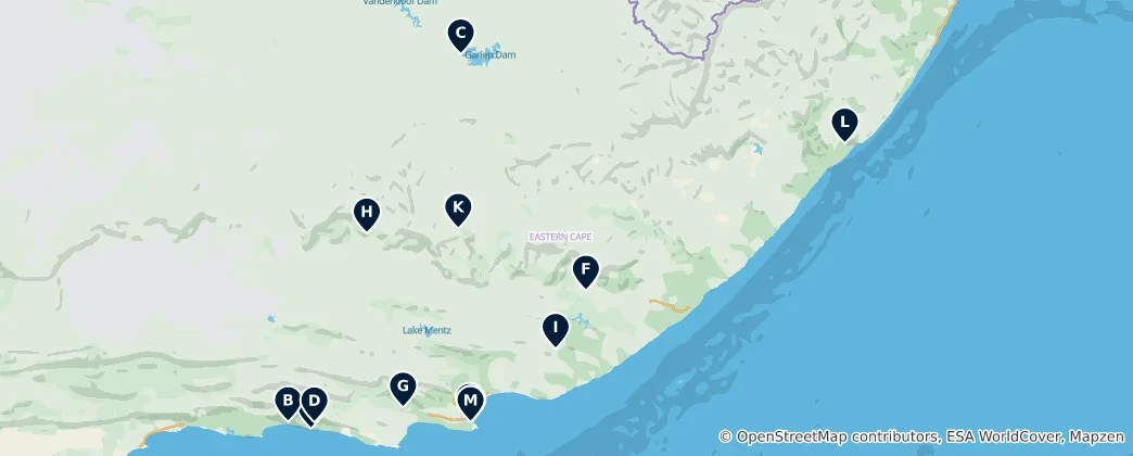 Mappa di Eastern Cape Essentials