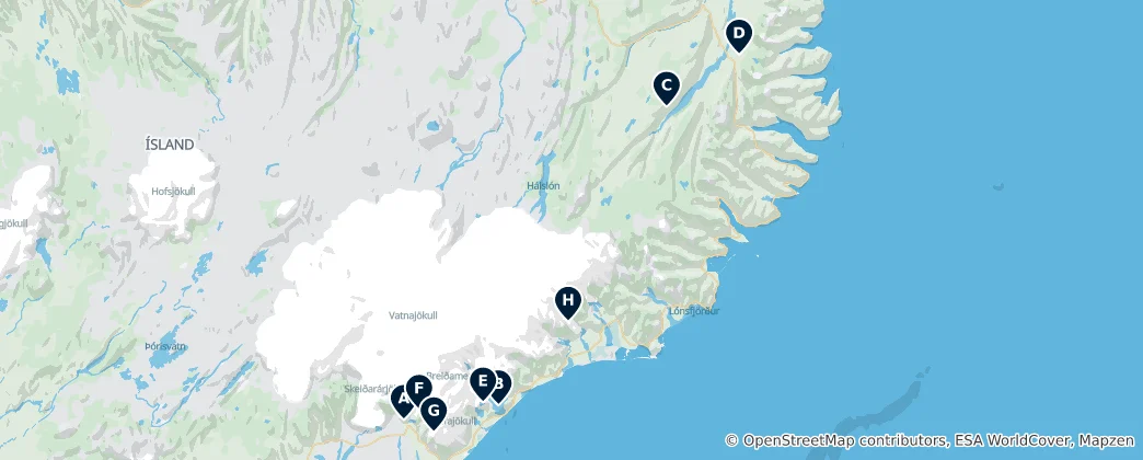 Map of Iceland's Natural Wonders