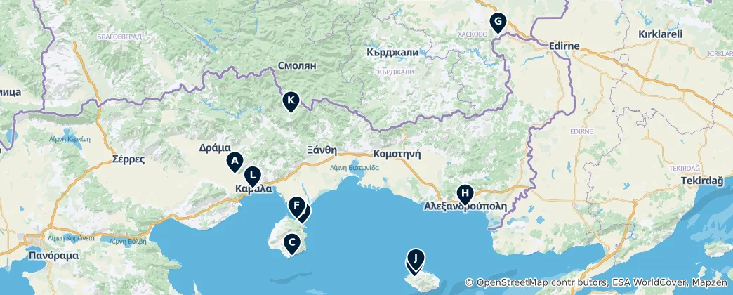 Mapa Eastern Macedonia and Thrace Essentials