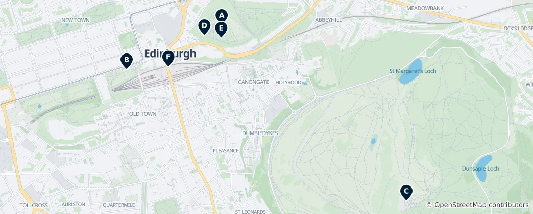Mappa di Edinburgh Viewpoints & Peaks