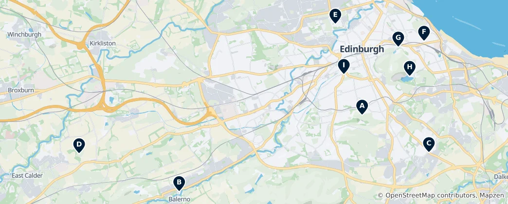 Mappa di Tesori Nascosti di Edimburgo