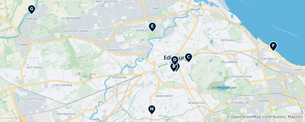 Mappa di Scelta della Redazione Edimburgo