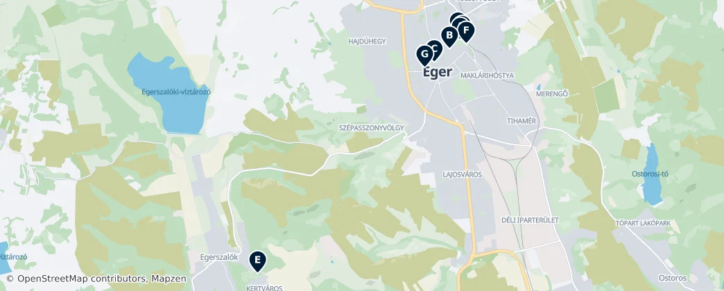 Historical Monuments of Eger — mapa