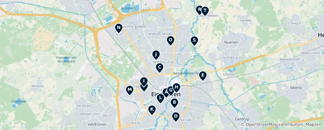 Karte von Eindhoven Heritage Trail