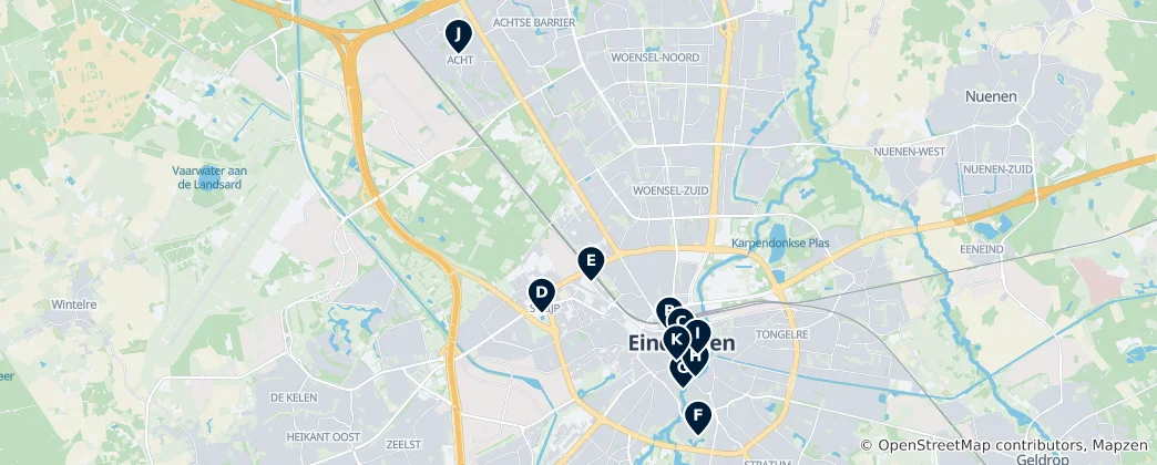 Karte von Eindhovens unschätzbare Schätze