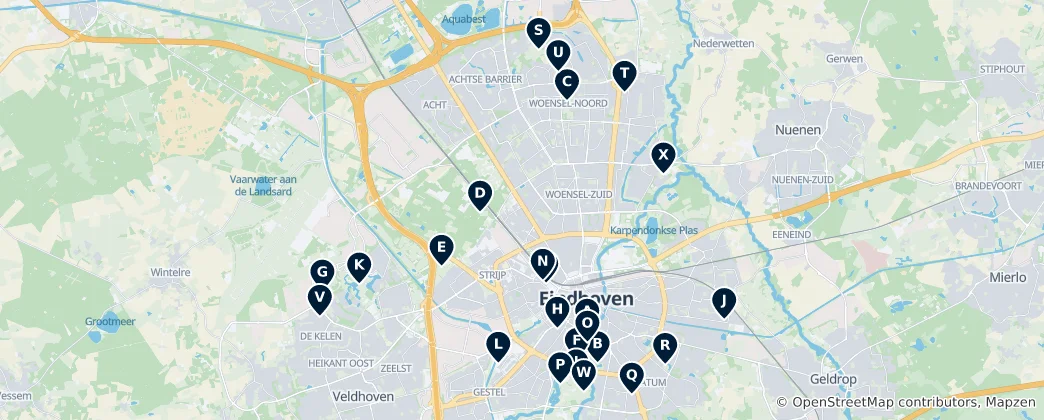 Mappa di Parks and Gardens