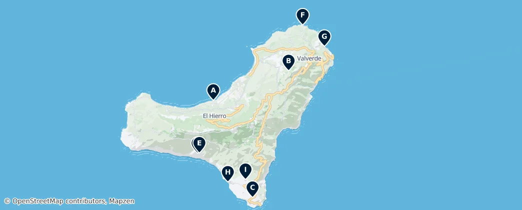 Map of Natural Wonders of El Hierro