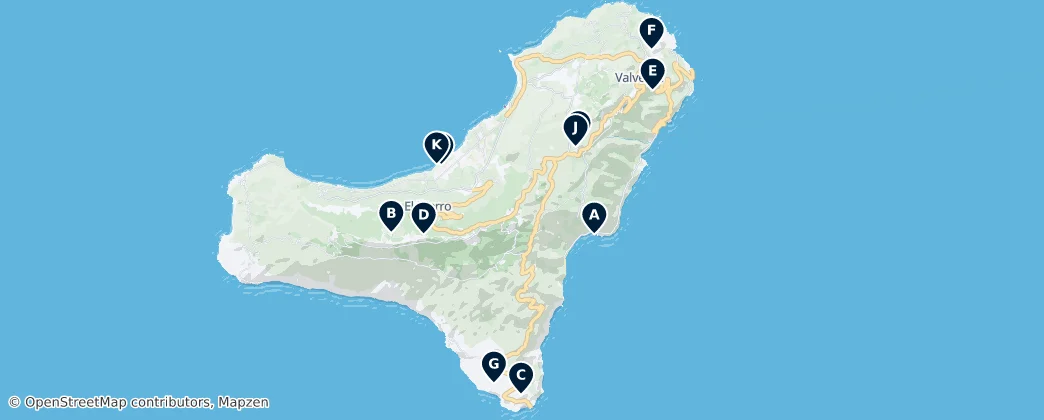 Map of Volcanic Landscapes of El Hierro