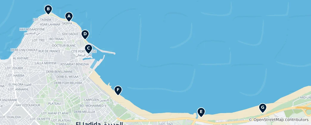 Map of Coastal Leisure in El Jadida