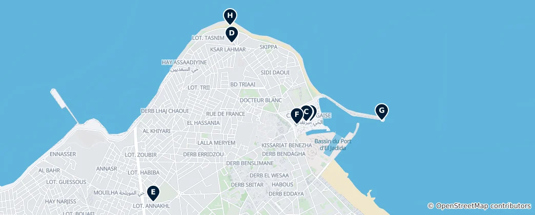 Map of Highlights of El Jadida