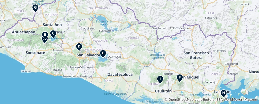 Mapa De Volcanoes and Peaks