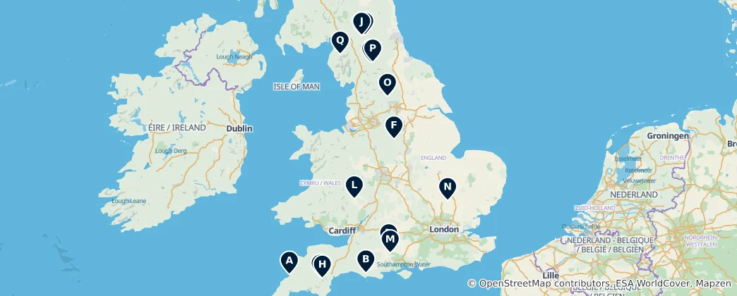 Mapa Ancient Ruins & Roman Forts