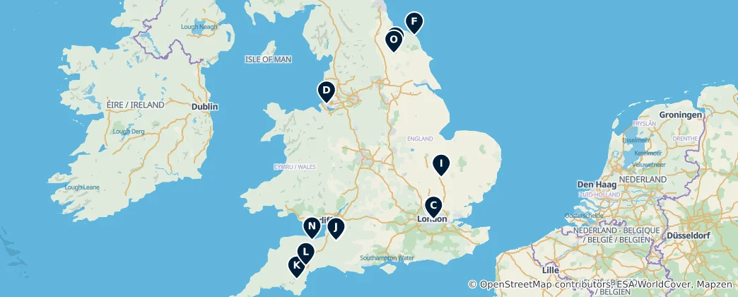 Mapa Historic Churches and Cathedrals