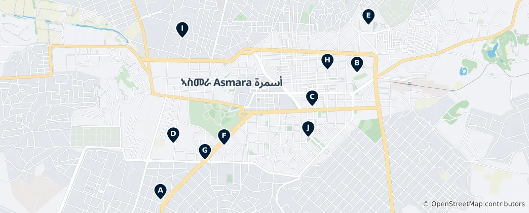 Mapa Maekel Region Highlights