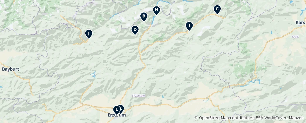 Mappa di Erzurum Essentials
